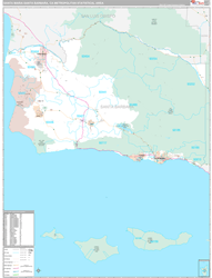 Santa Maria-Santa Barbara Metro Area Wall Map Premium Style 2024